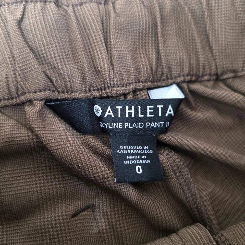 Athleta brown houndstooth plaid skyline II belted dress casual pants - 0 - Picture 3 of 6